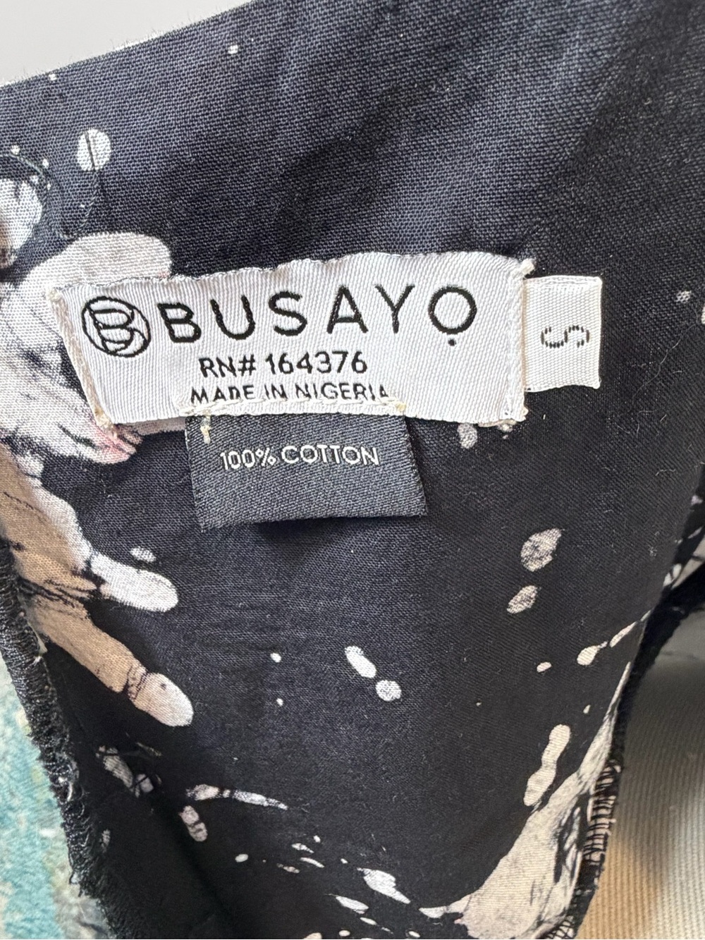 BUSAYO Black & White Abstract Print Midi Dress Tulle Ruffle Side Size S - Picture 11 of 11
